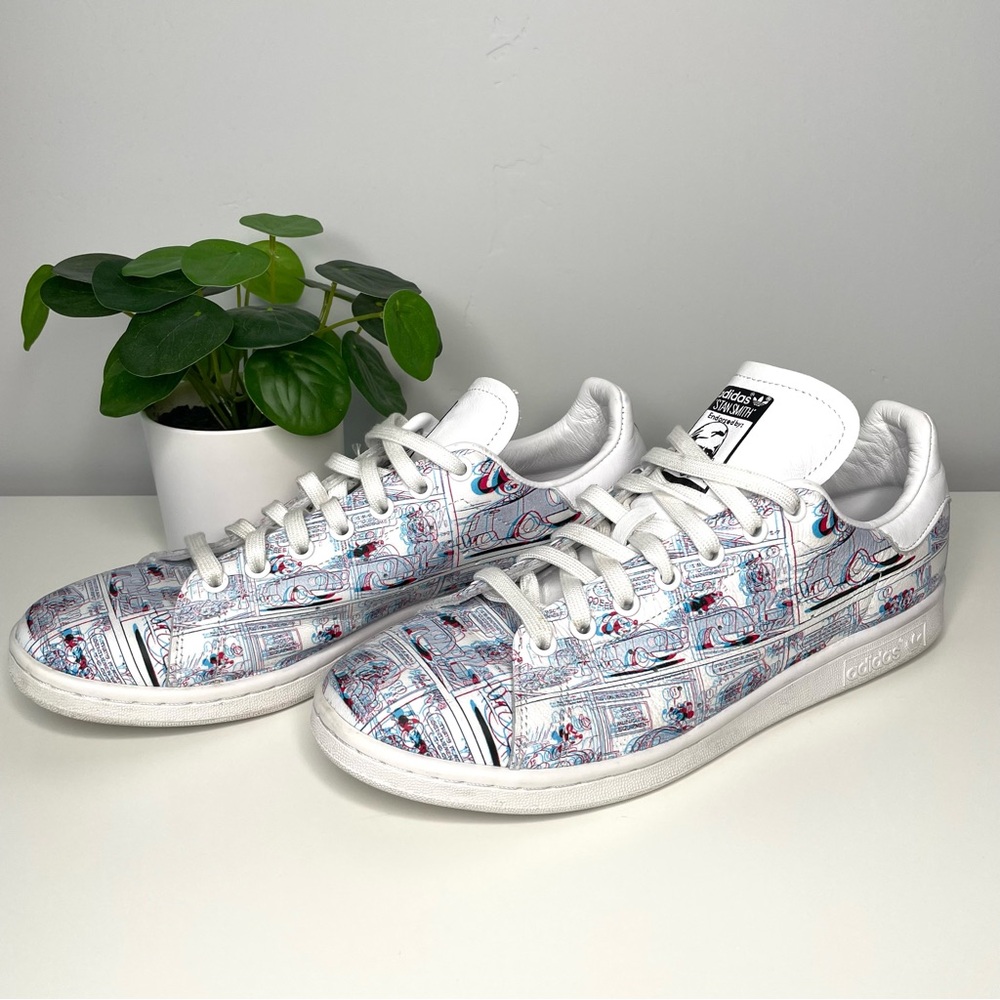 Adidas x Disney‎ Stan Smith 3D Mickey Mouse Leather Lace Up Sneakers White 10.5